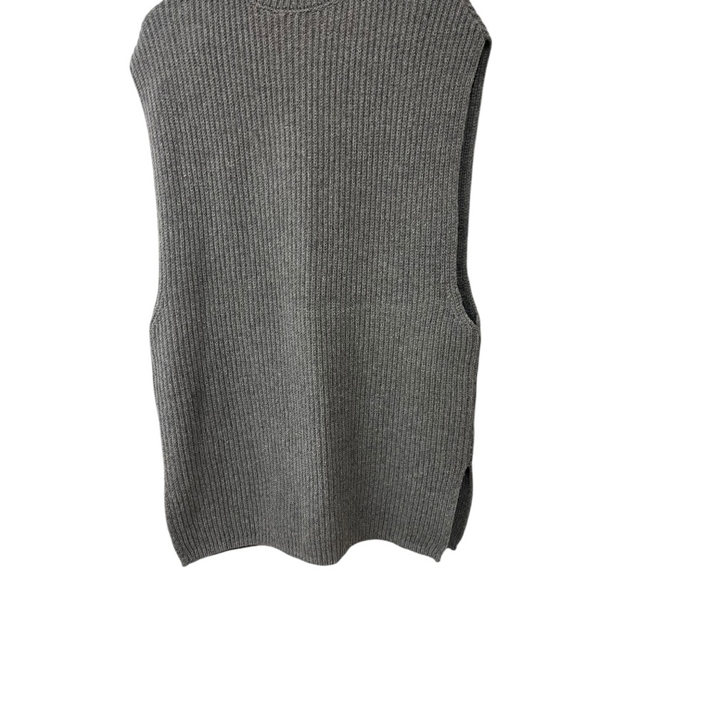 Dries Van Noten Grey Wool Alpaca Sleeveless Mock Turtleneck Oversize Sweater S - Picture 2 of 6